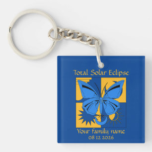 Total Solar Eclipse Butterfly Custom Key Ring
