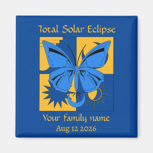 Total Solar Eclipse Butterfly Custom Magnet