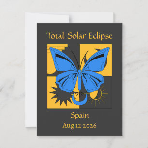Total Solar Eclipse Butterfly Custom Postcard