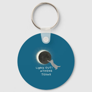 Total Solar Eclipse Cat Athens Key Ring