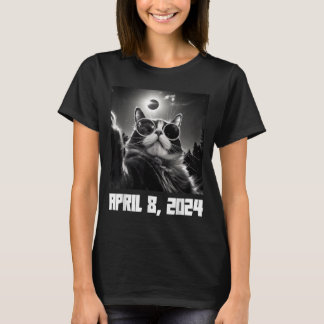 Total Solar Eclipse Cat Selfie T-Shirt
