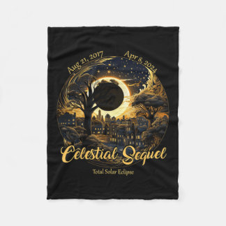 Total Solar Eclipse Celestial Sequel 2017 Totality Fleece Blanket