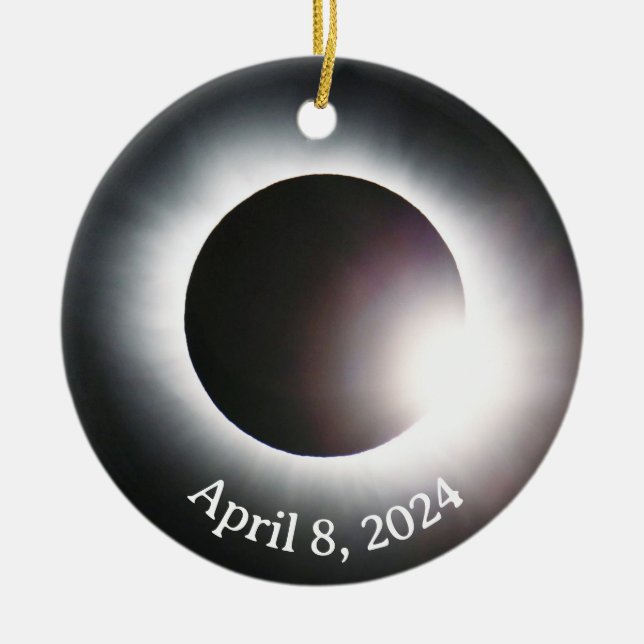 Total Solar Eclipse Ceramic Tree Decoration (Front)