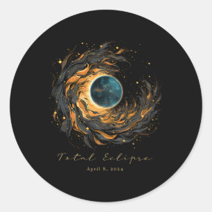 Total Solar Eclipse Chaser Fan Watching Shirt Apri Classic Round Sticker