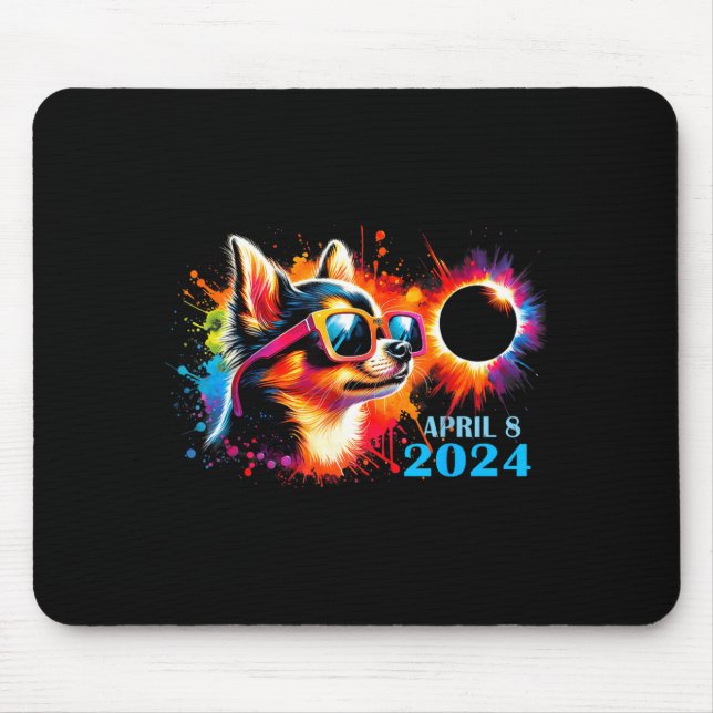 Total Solar Eclipse Chihuahua Dog Mouse Mat (Front)