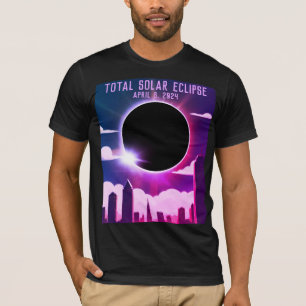 Total solar eclipse CITY April 8, 2024 sun moon T-Shirt