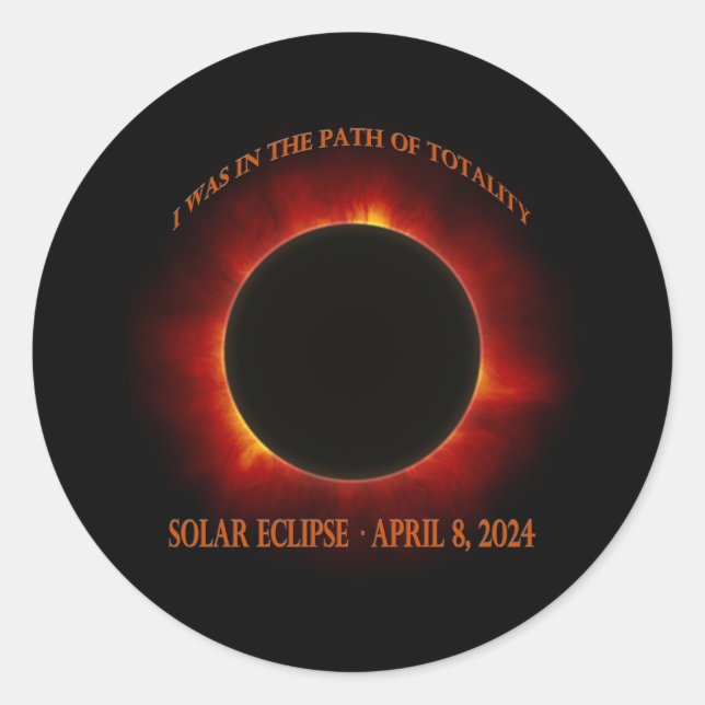 Total Solar Eclipse Classic Round Sticker (Front)