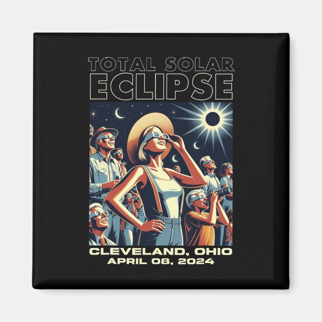 Total Solar Eclipse Cleveland  Magnet (Front)