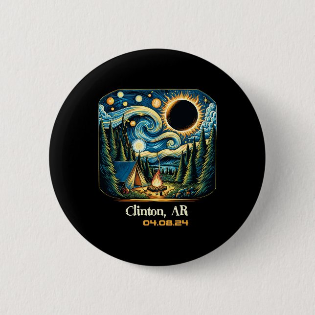 Total Solar Eclipse Clinton Arkansas 1  6 Cm Round Badge (Front)