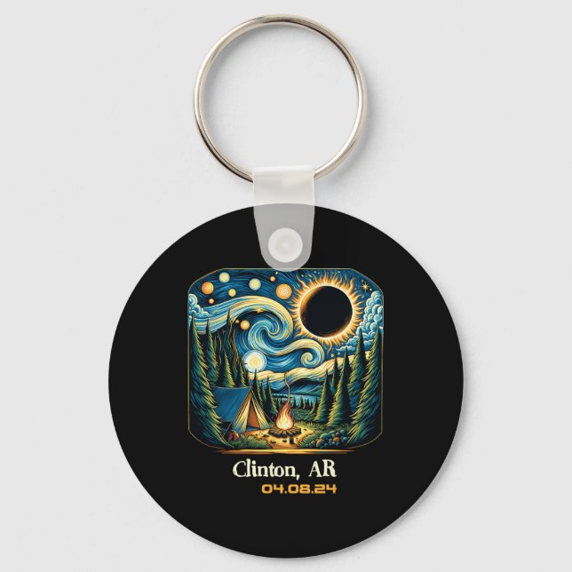 Total Solar Eclipse Clinton Arkansas 1  Key Ring (Front)