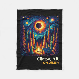 Total Solar Eclipse Clinton Arkansas Fleece Blanket