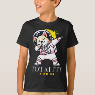 Total Solar Eclipse Dabbing Shiba Illustration T-Shirt