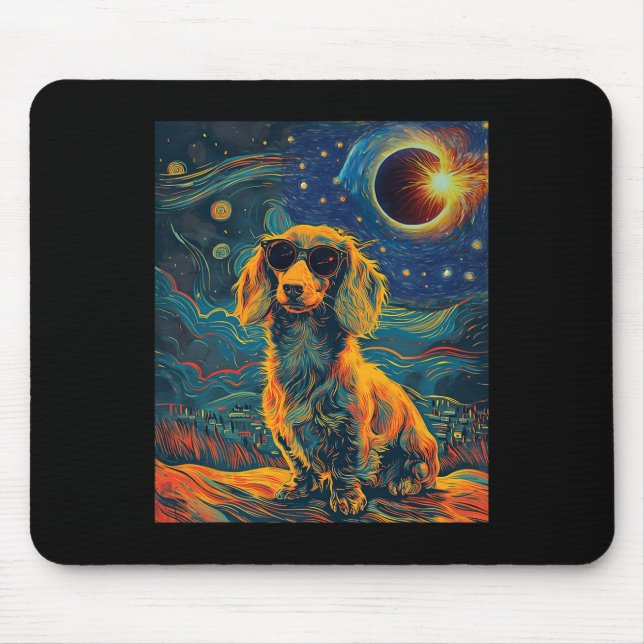 Total Solar Eclipse Dachshund Dog  Mouse Mat (Front)
