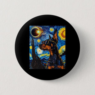 Total Solar Eclipse Doberman Dog 6 Cm Round Badge