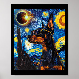 Total Solar Eclipse Doberman Dog Poster