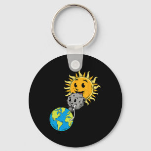 Total Solar Eclipse Earth Moon Sun Photobomb Lover Key Ring