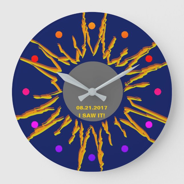 Total Solar Eclipse Funny customisable Large Clock (Front)