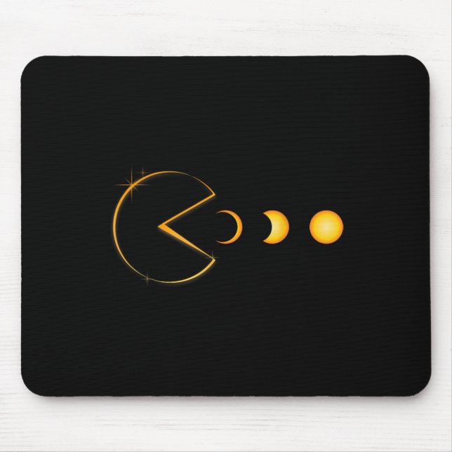 Total Solar Eclipse Funny Gamer Eating Solar Men B Mouse Mat (Front)