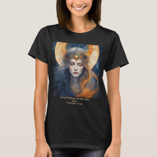 Total Solar Eclipse Goddess Crown 2 Sides T-Shirt