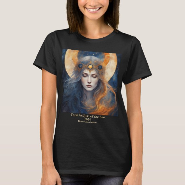 Total Solar Eclipse Goddess Crown 2 Sides T-Shirt (Front)