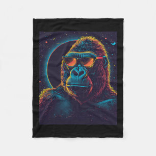 Total Solar Eclipse Gorilla  Fleece Blanket