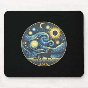 Total Solar Eclipse Horse Lover April 8 2024 Horse Mouse Mat