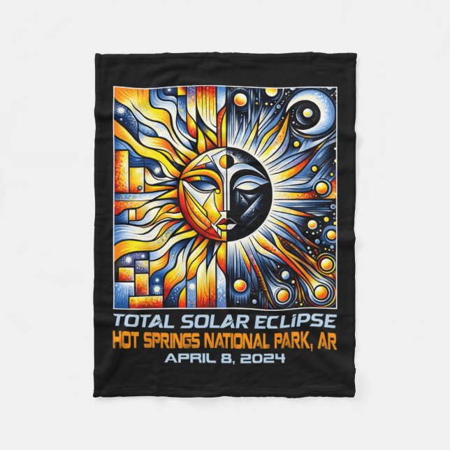 Total Solar Eclipse Hot Springs Ar Arkansas  Fleece Blanket (Front)