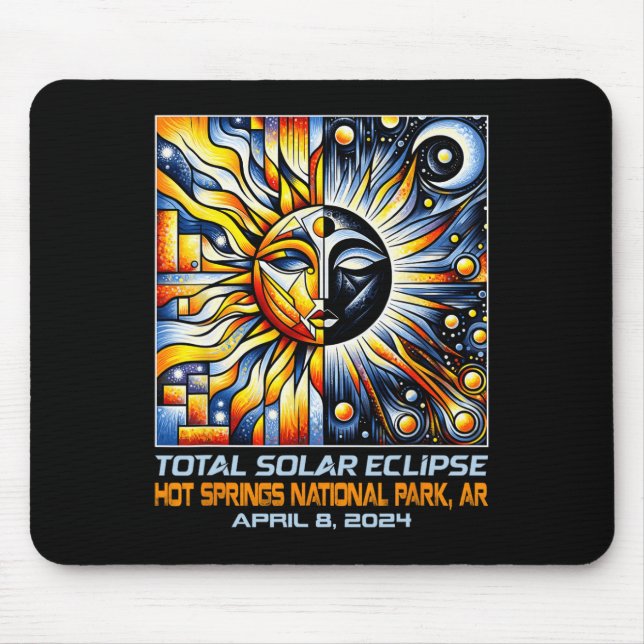 Total Solar Eclipse Hot Springs Ar Arkansas  Mouse Mat (Front)