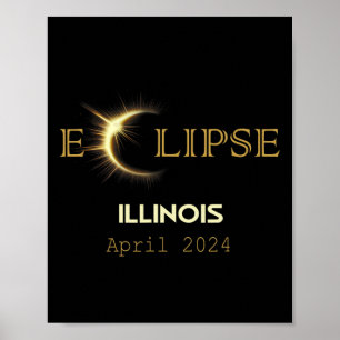 Total Solar Eclipse Illinois Totality April 8 2024 Poster