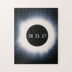 Total Solar Eclipse in Black and White Jigsaw Puzzle