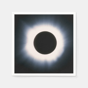 Total Solar Eclipse in Black and White Napkin