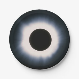Total Solar Eclipse in Black and White Paper Plate