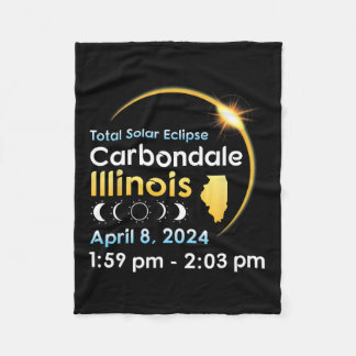Total Solar Eclipse In Carbondale Illinois On Apri Fleece Blanket