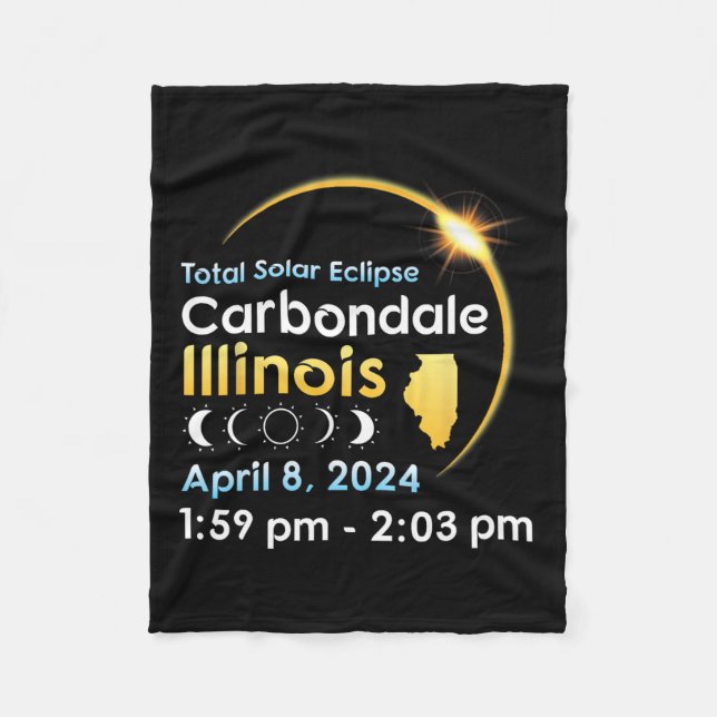 Total Solar Eclipse In Carbondale Illinois On Apri Fleece Blanket (Front)