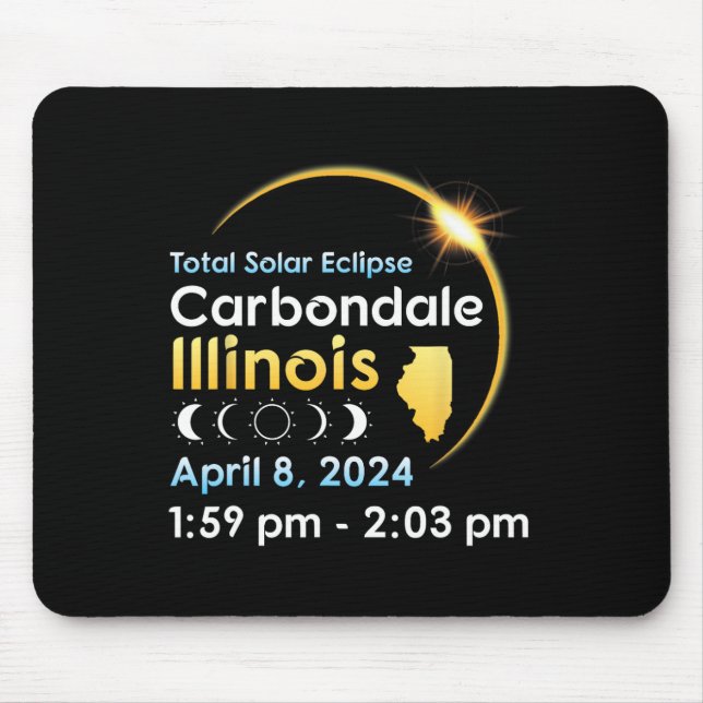 Total Solar Eclipse In Carbondale Illinois On Apri Mouse Mat (Front)