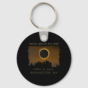 Total Solar Eclipse In Rochester New York Vintage Key Ring