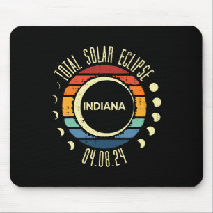 Total Solar Eclipse Indiana Retro 04.08.24 Men Wom Mouse Mat