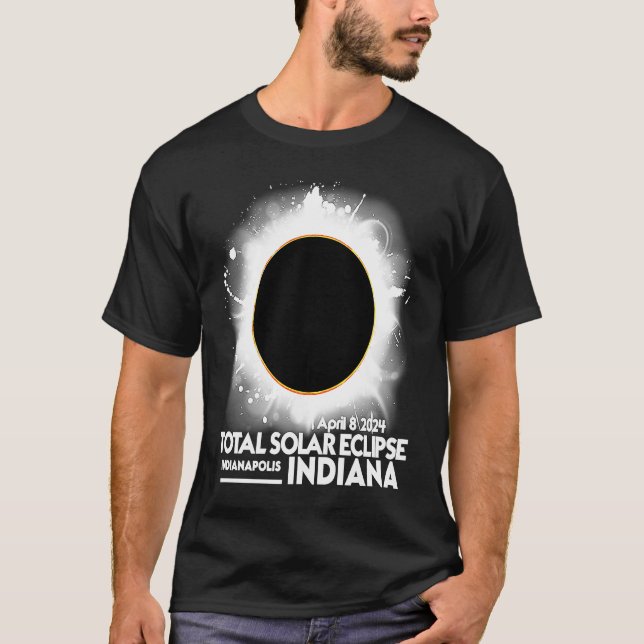 Total Solar Eclipse Indianapolis INDIANA 2024 Apri T-Shirt (Front)