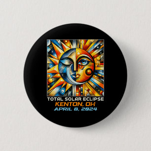Total Solar Eclipse Kenton Ohio 6 Cm Round Badge