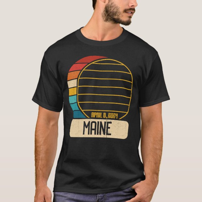 Total Solar Eclipse Maine April 28 2024 Eclipse T-Shirt (Front)