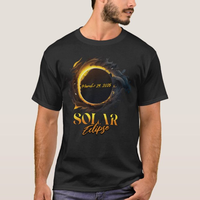 Total Solar Eclipse March 29 2025 Commemorative  C T-Shirt (Front)