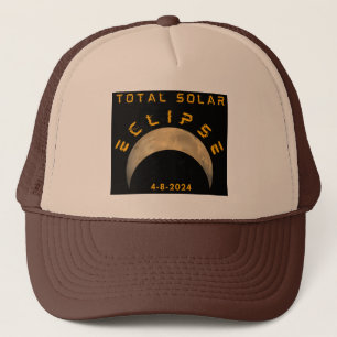 TOTAL SOLAR ECLIPSE MOON SUN EARTH TRUCKER HAT