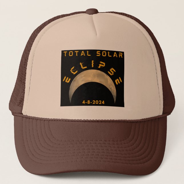 TOTAL SOLAR ECLIPSE MOON SUN EARTH TRUCKER HAT (Front)