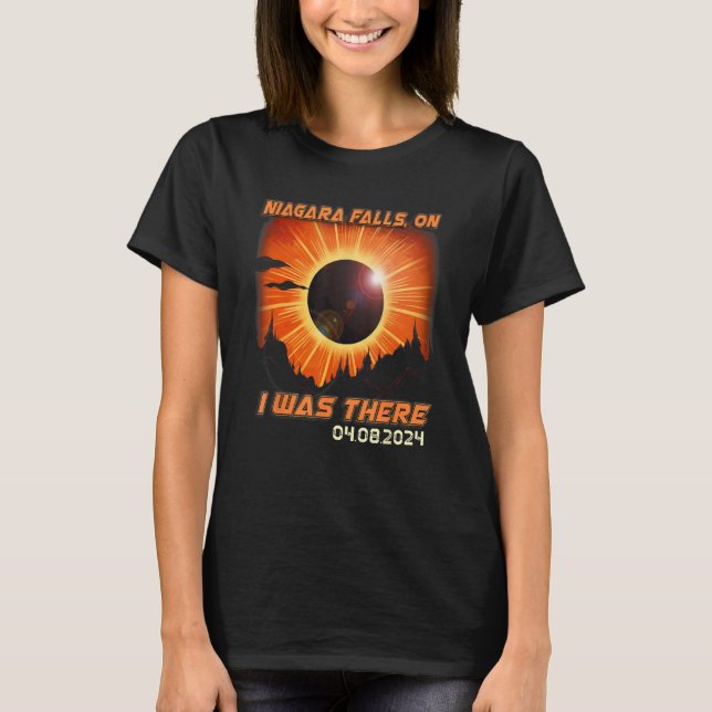 Total Solar Eclipse Mountain Hiking Niagara Falls  T-Shirt (Front)