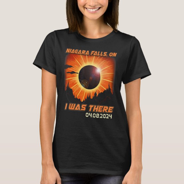 Total Solar Eclipse Mountain Hiking Niagara Falls  T-Shirt (Front)