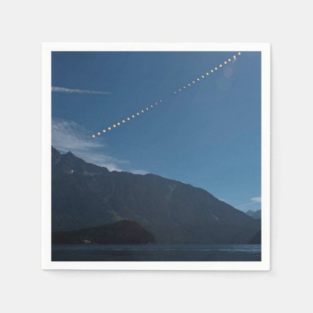 Total Solar Eclipse Mountain Time Lapse Napkin (Front)