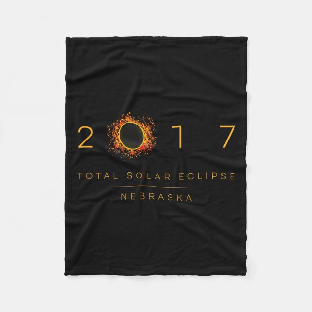 Total Solar Eclipse Nebraska 2017 Fleece Blanket (Front)