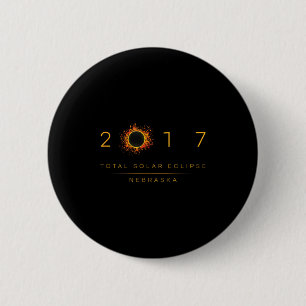 Total Solar Eclipse Nebraska 2017 Illustration 6 Cm Round Badge