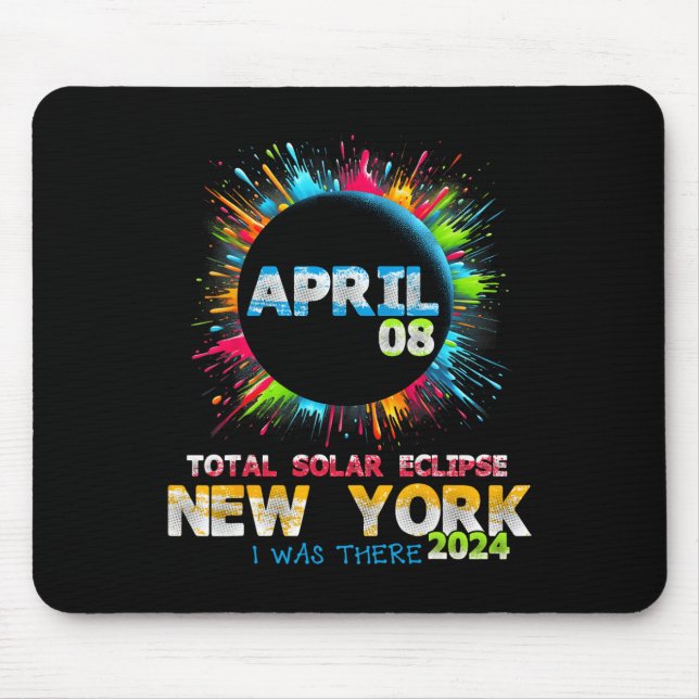 Total Solar Eclipse New York 2024 Colourful Totali Mouse Mat (Front)