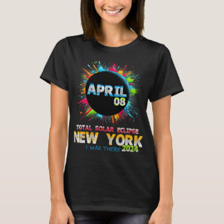 Total Solar Eclipse New York 2024 Colourful Totali T-Shirt